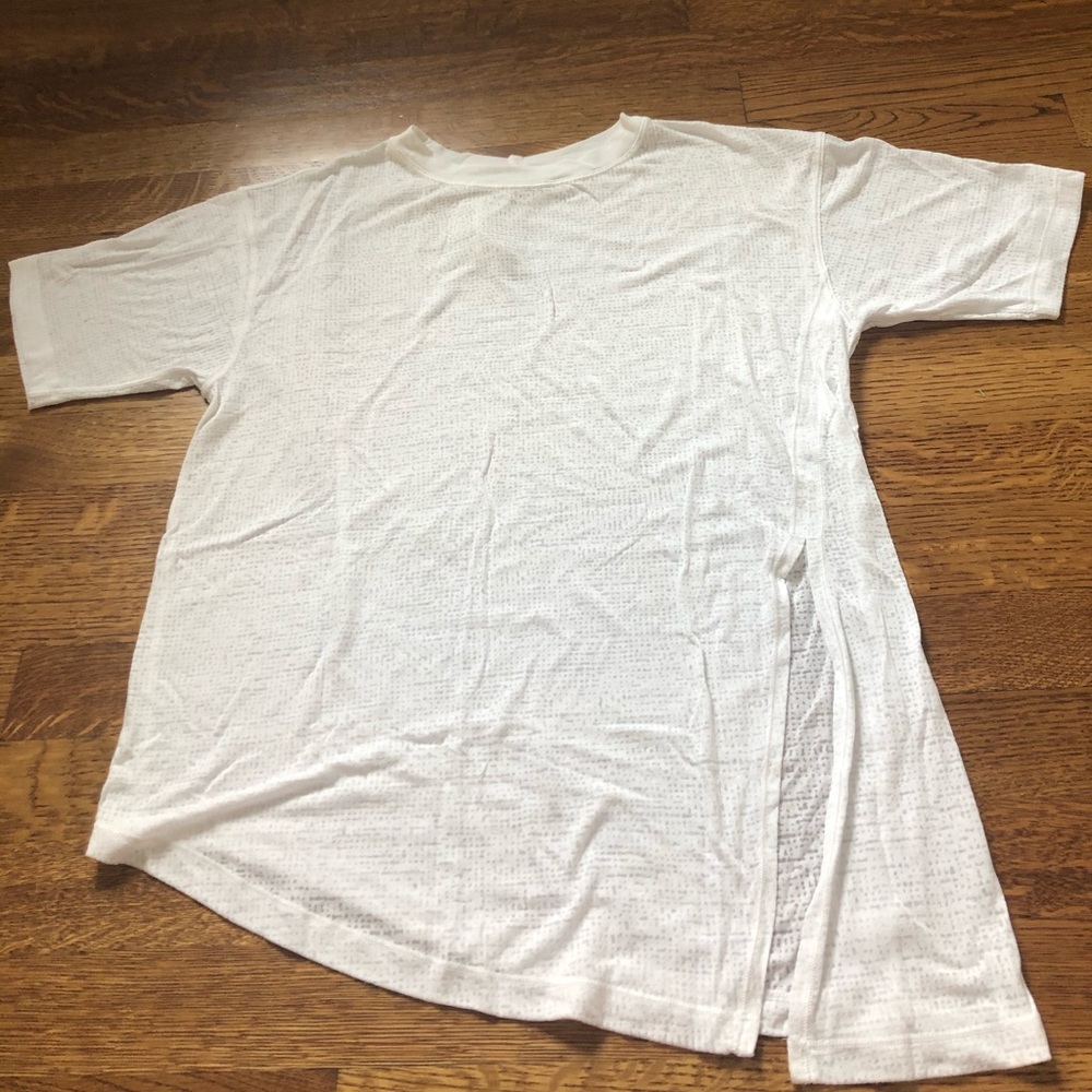 Lululemon Athletica White Mesh Tee!